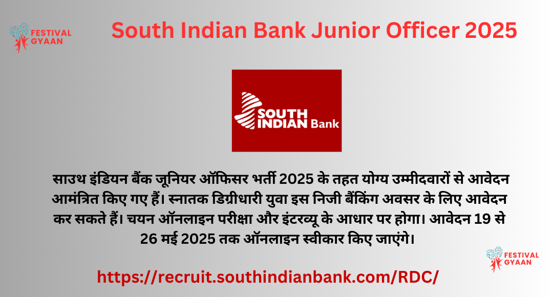 South Indian Bank Junior Officer 2025