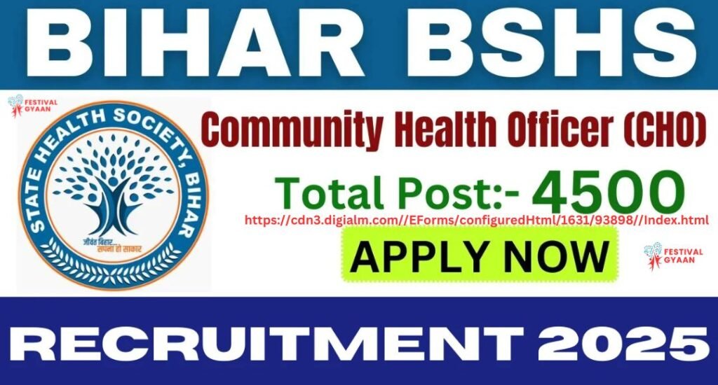 Bihar SHSB Community Health Officer CHO Recruitment 202