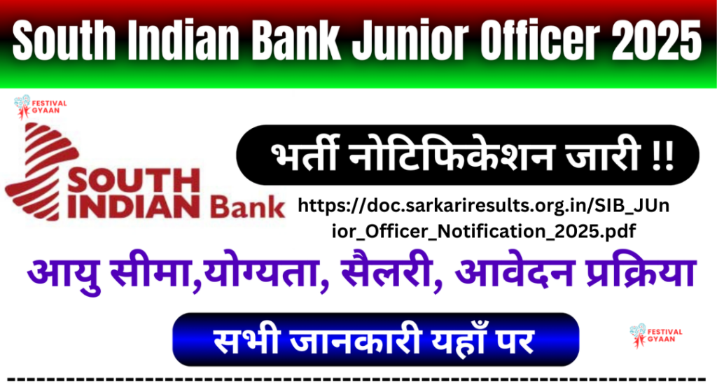 South Indian Bank Junior Officer 2025