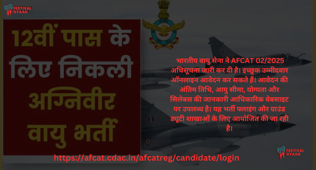 Indian Air Force AFCAT 02/2025 Notification Out