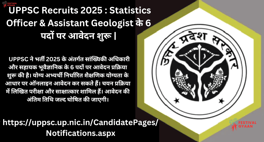 UPPSC Recruits Statistics Officer & Assistant Geologist 2025