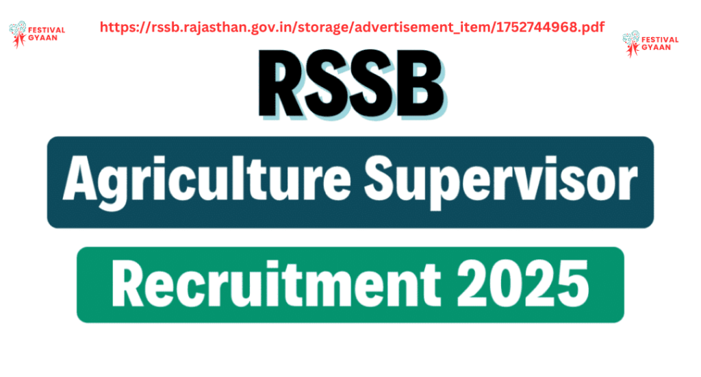 Rajasthan Agriculture Supervisor Recruitment 2025
