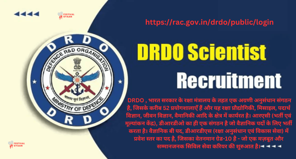 DRDO Scientist B Online Form 2025