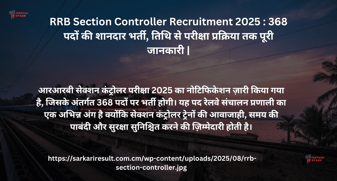 RRB Section Controller Recruitment 2025
