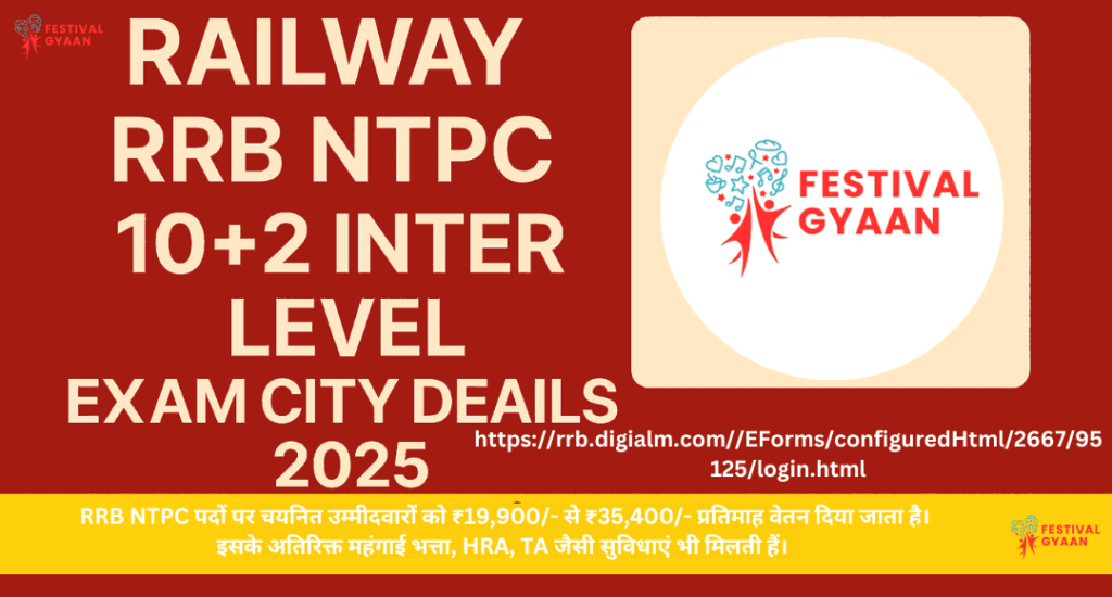 RRB NTPC Inter Level Exam City Details 2025