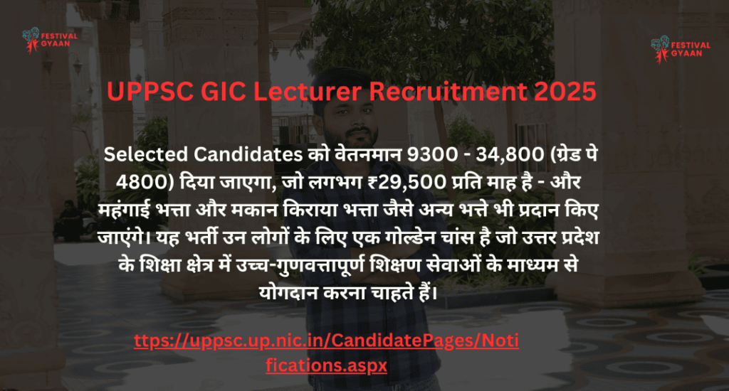 UPPSC GIC Lecturer Recruitment 2025