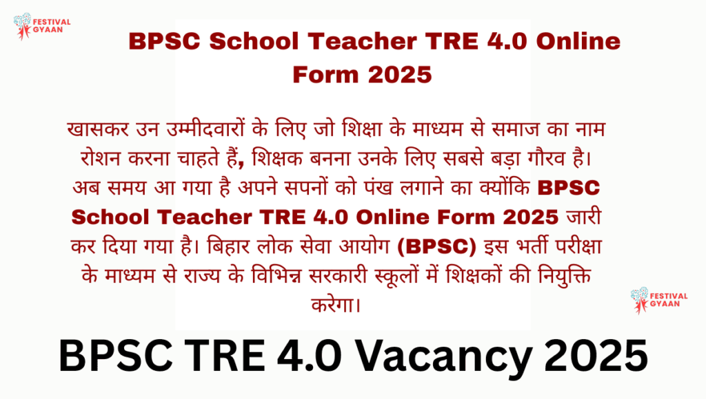 BPSC School Teacher TRE 4.0 Online Form 2025