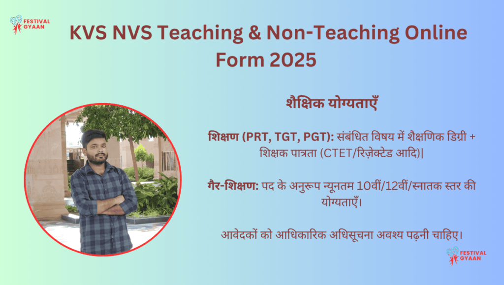 KVS NVS Teaching & Non-Teaching Online Form 2025