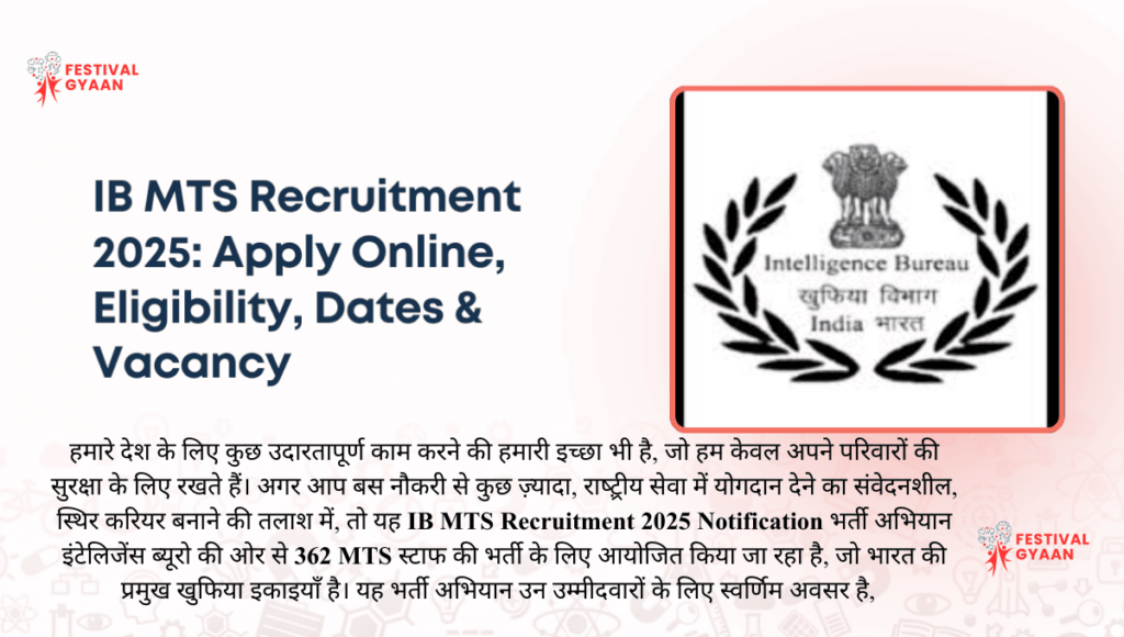 IB MTS Recruitment 2025 Notification