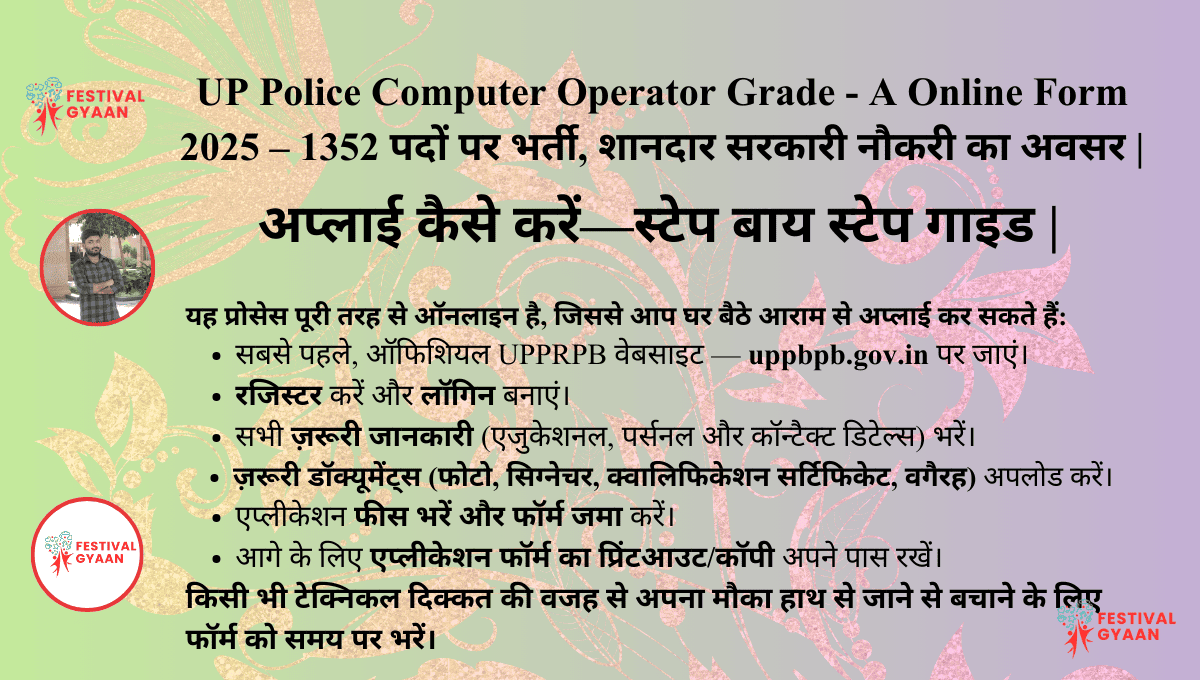UP Police Computer Operator Online Form 2025