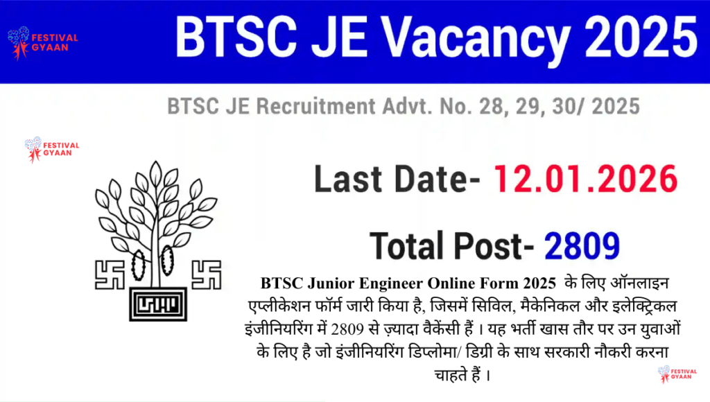 BTSC Junior Engineer Online Form 2025