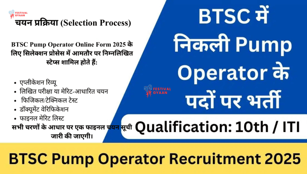BTSC Pump Operator Online Form 2025