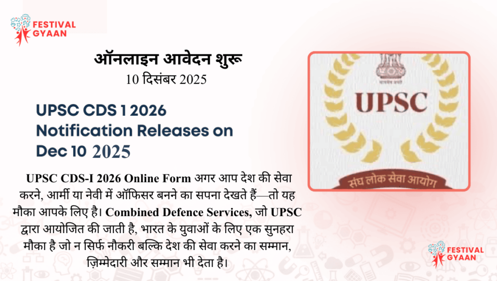 UPSC CDS-I 2026 Online Form 