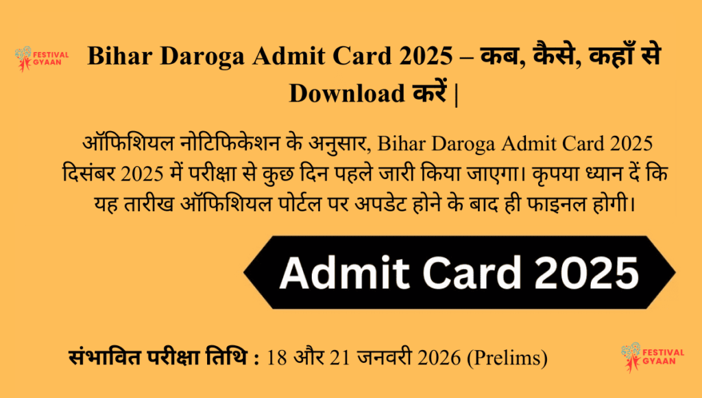 Bihar Daroga Admit Card 2025
